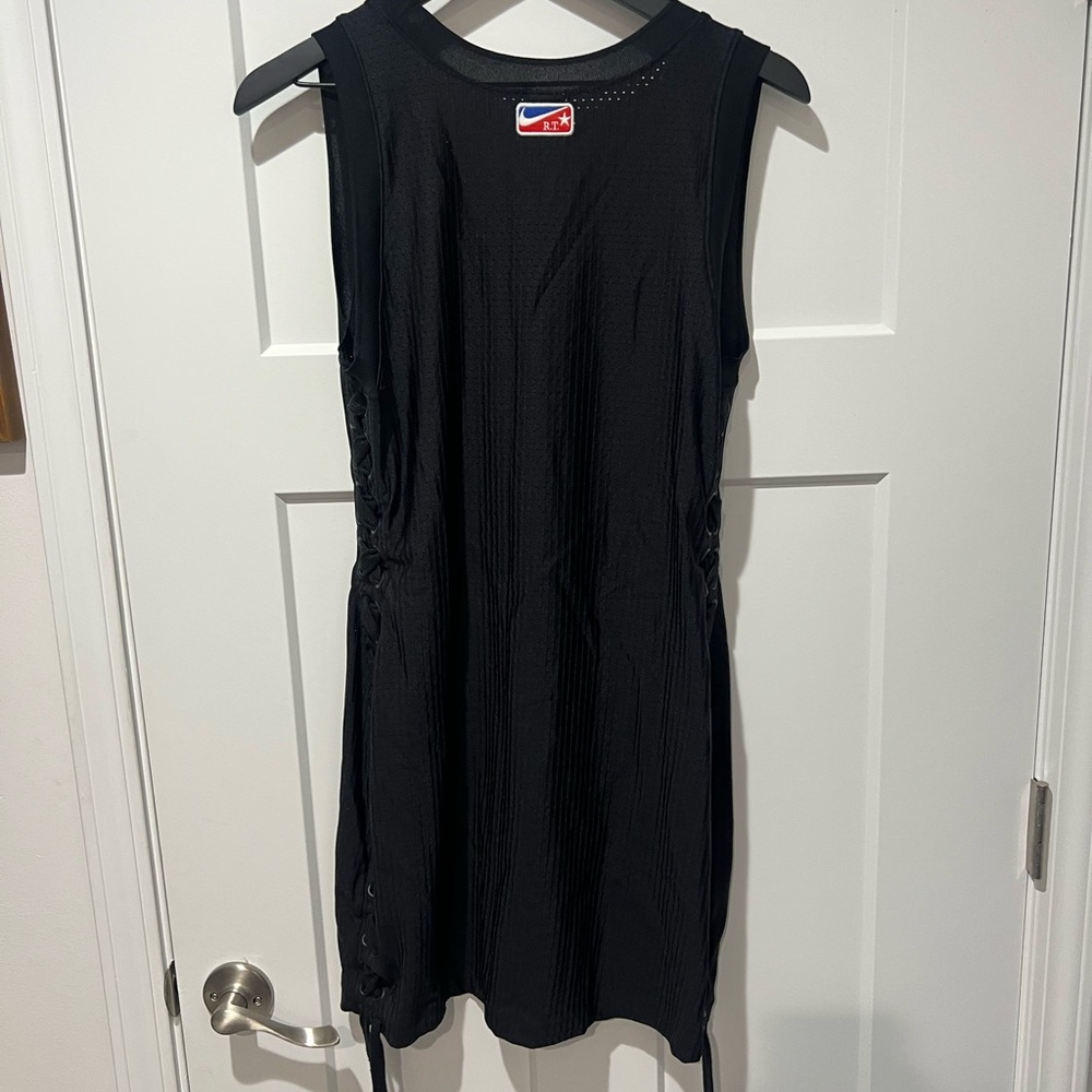 Nike Black Jersey Dress with Side Cinching Size Large